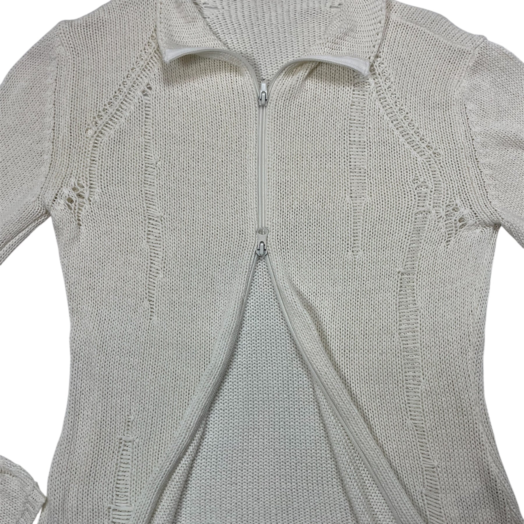 Made in Italy Cream Zip-Up Hoodie - Teddy S.p.A. Y2K Style (8-10)