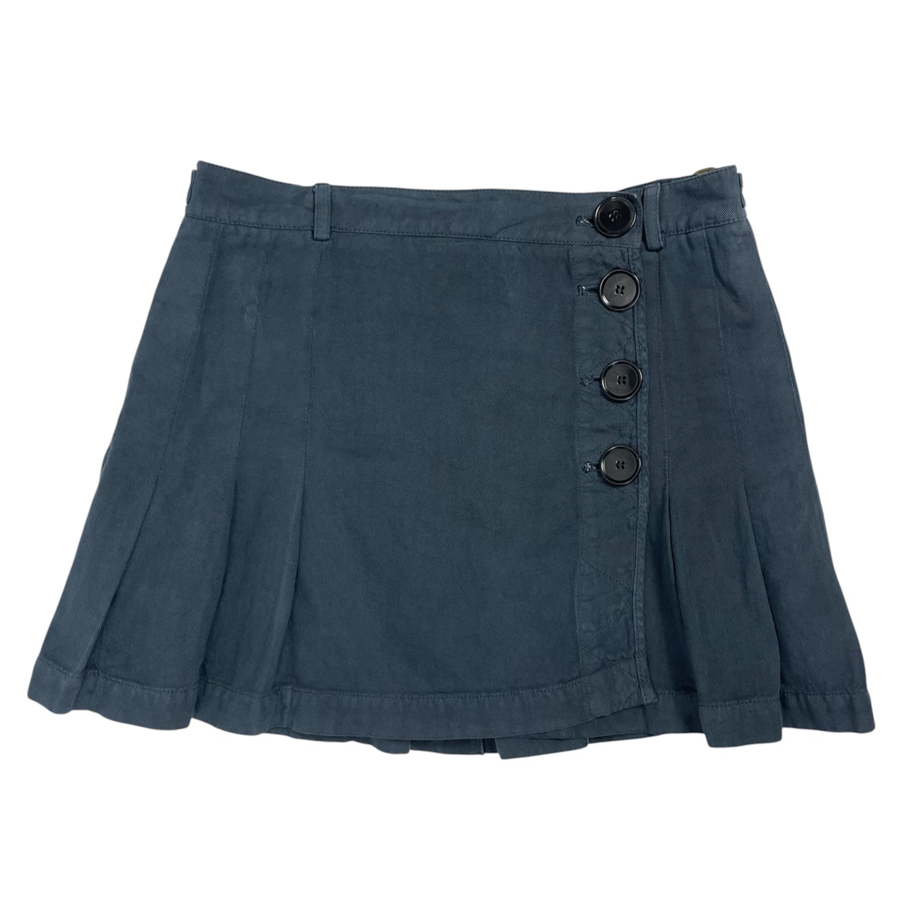 Rare Thomas Burberry Vintage Pleated Mini Skirt with Button Front - W30 UK 8