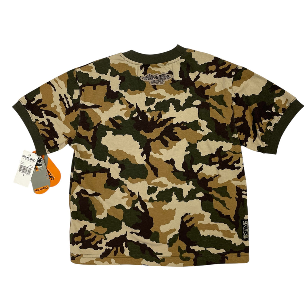 Y2K Akademiks Camo Patchwork Tee - Deadstock (XS-S)