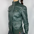 EDC by Esprit Y2K Genuine Leather Bomber Jacket (Flight Style) - UK 8