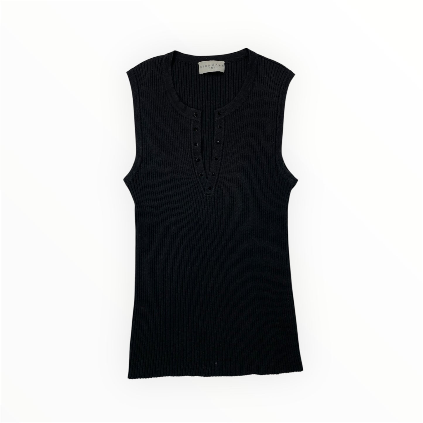 Richmond X Y2K Ribbed Knit Logo Sleeveless Top - 8-10