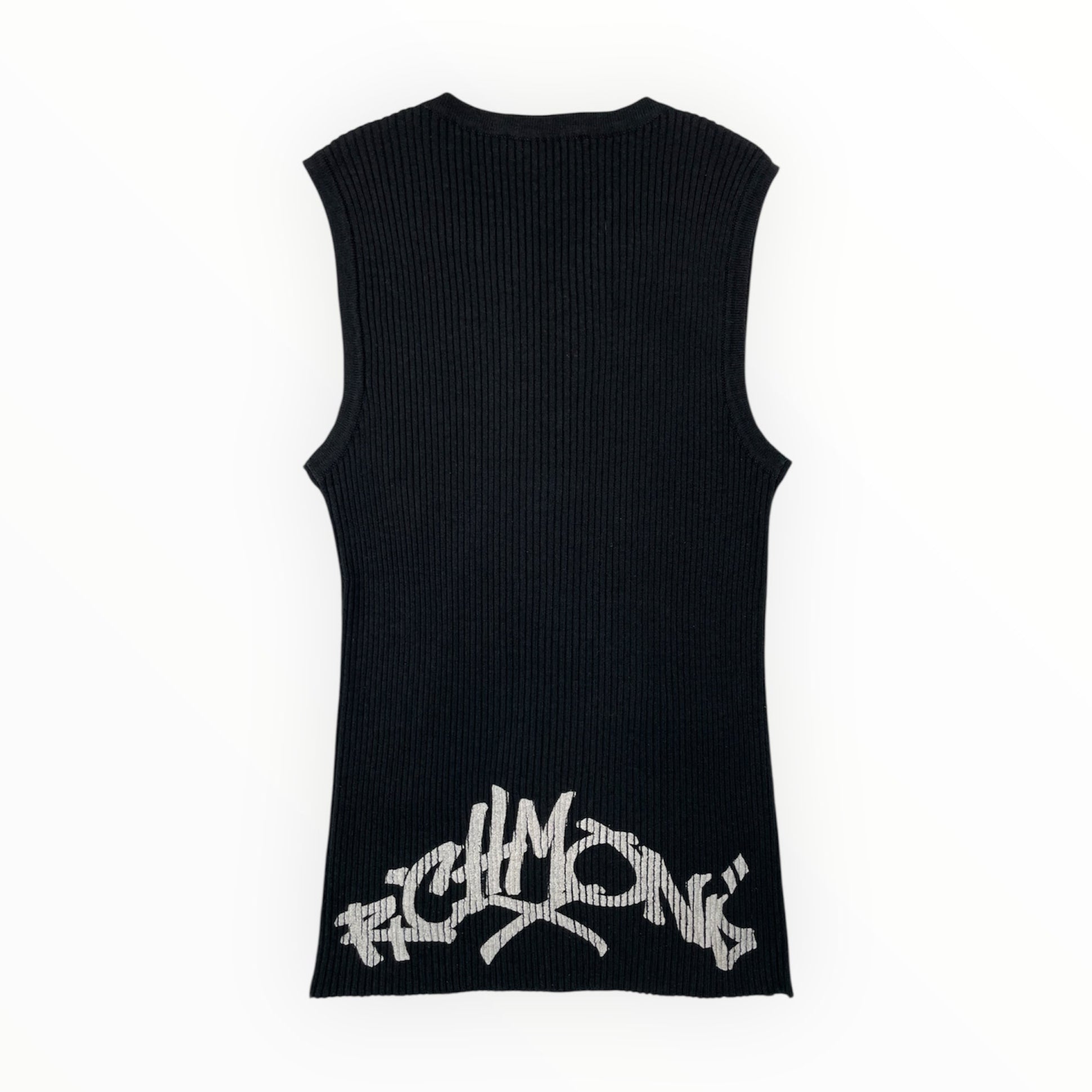 Richmond X Y2K Ribbed Knit Logo Sleeveless Top - 8-10