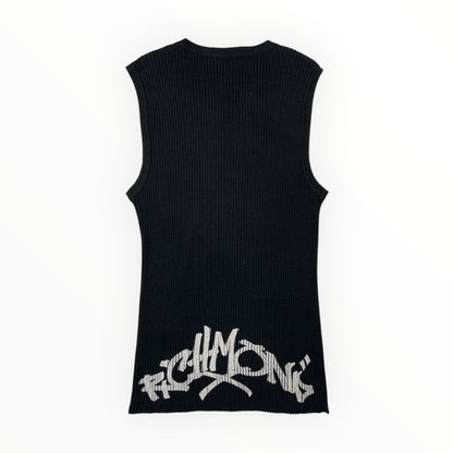 Richmond X Y2K Ribbed Knit Logo Sleeveless Top - 8-10