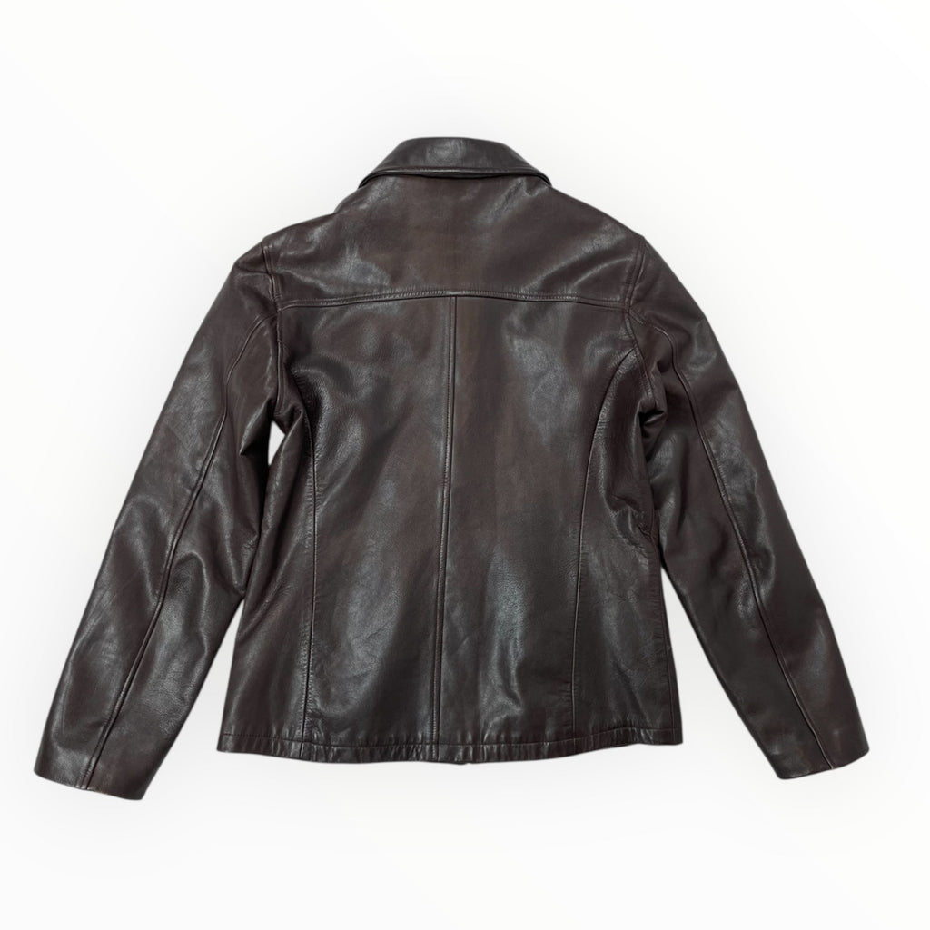 Vintage Stefanel Brown Real Leather Jacket - UK 8