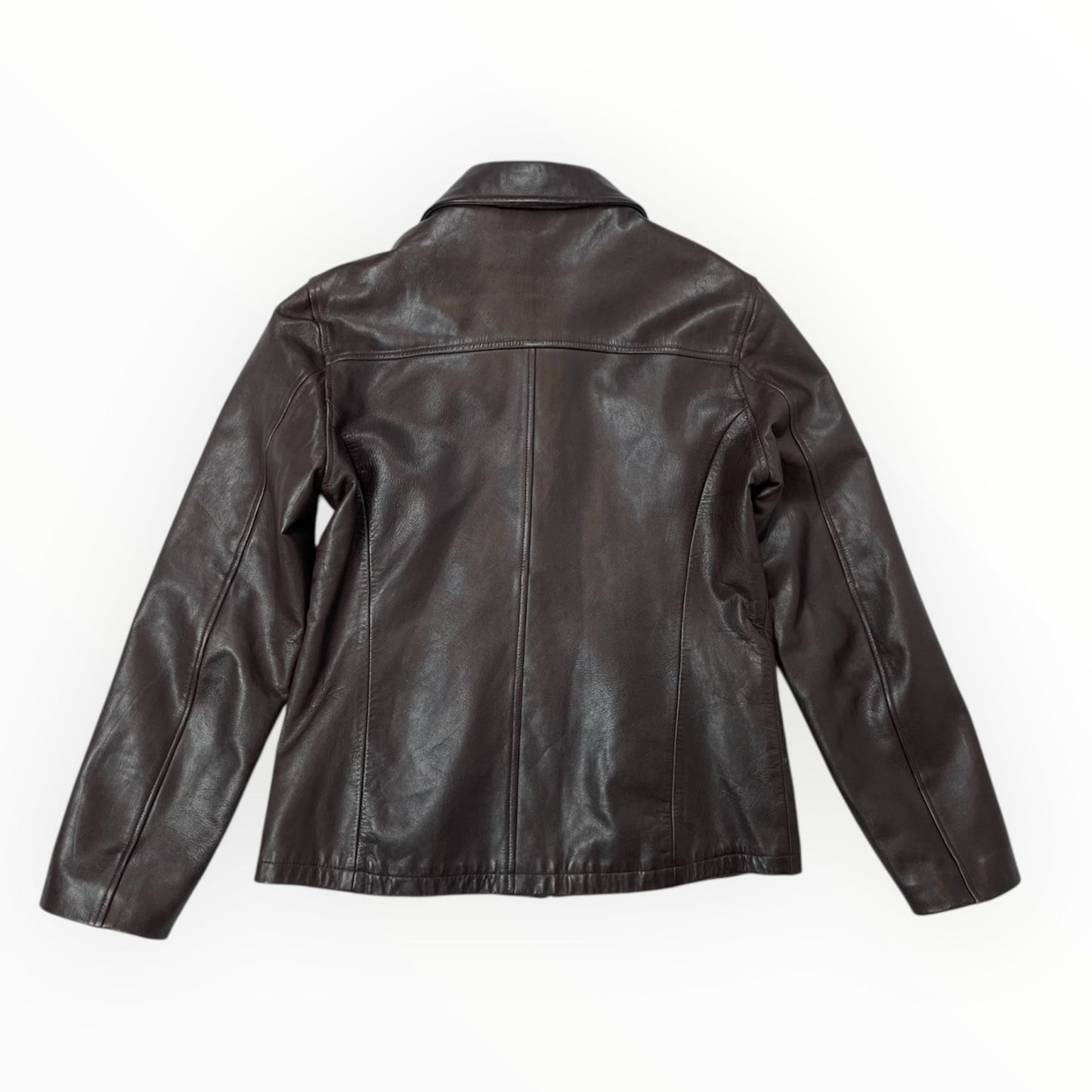 Vintage Stefanel Brown Real Leather Jacket - UK 8