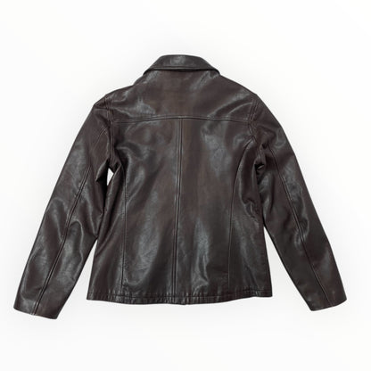 Vintage Stefanel Brown Real Leather Jacket - UK 8