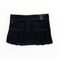 Y2K Armani Jeans Pleated Buckle Mini Skirt Black - UK 14