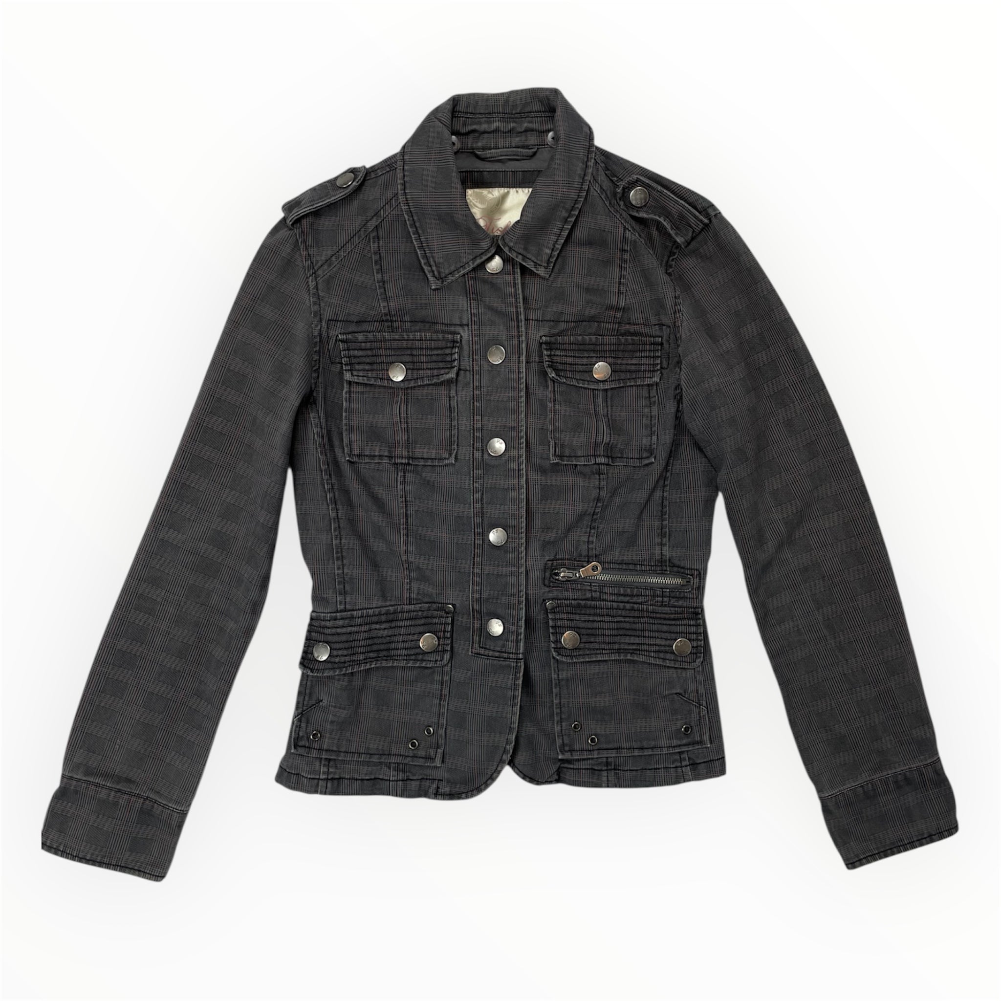 Fishbone Y2K Plaid Utility Jacket – UK 8