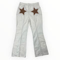 Tezenis Y2K Star Patch Flared Trousers – White/Brown - W31 / UK 12