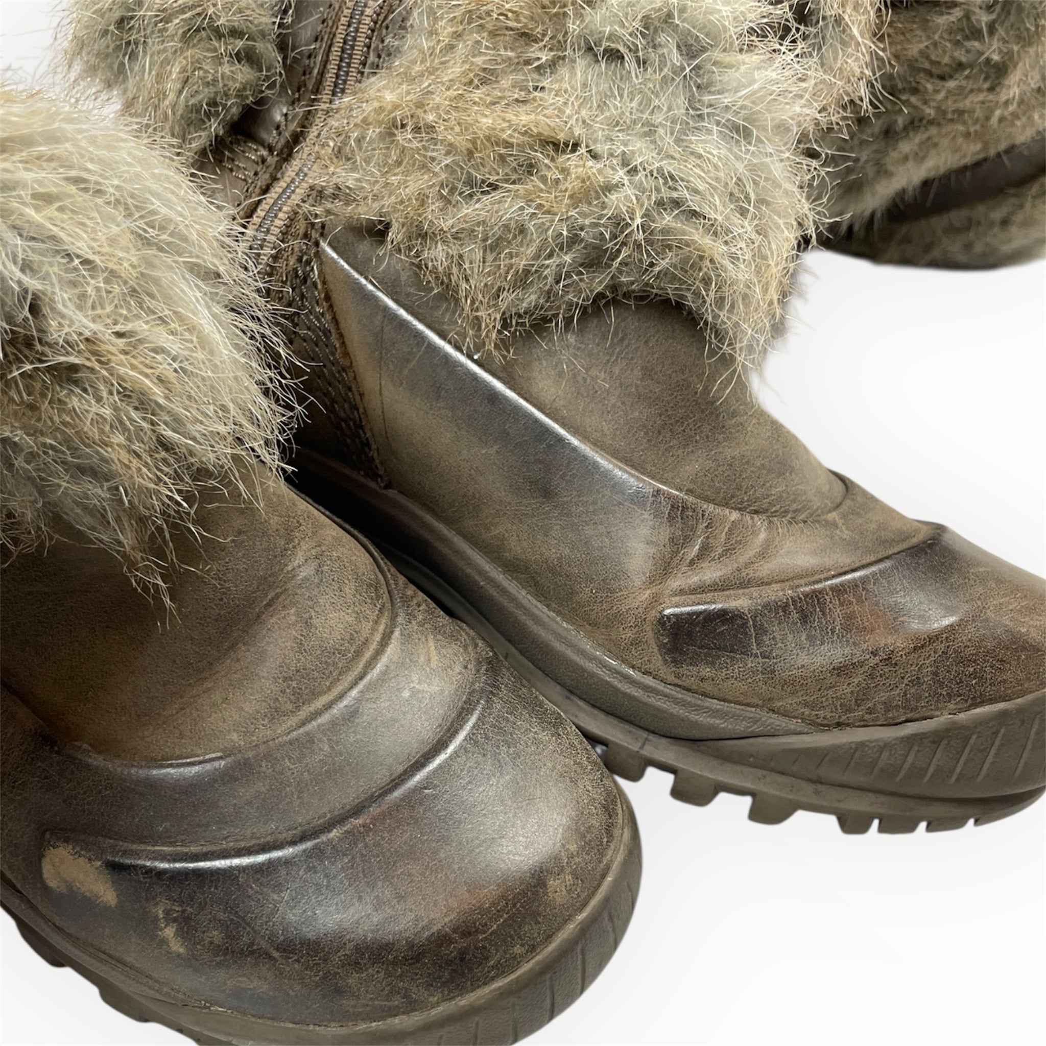 Timberland Faux Fur Buckle Winter Boots (Brown, UK 3 fit)