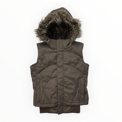 The North Face 600 Fill Brown Faux Fur Hooded Down Gilet - Women’s S