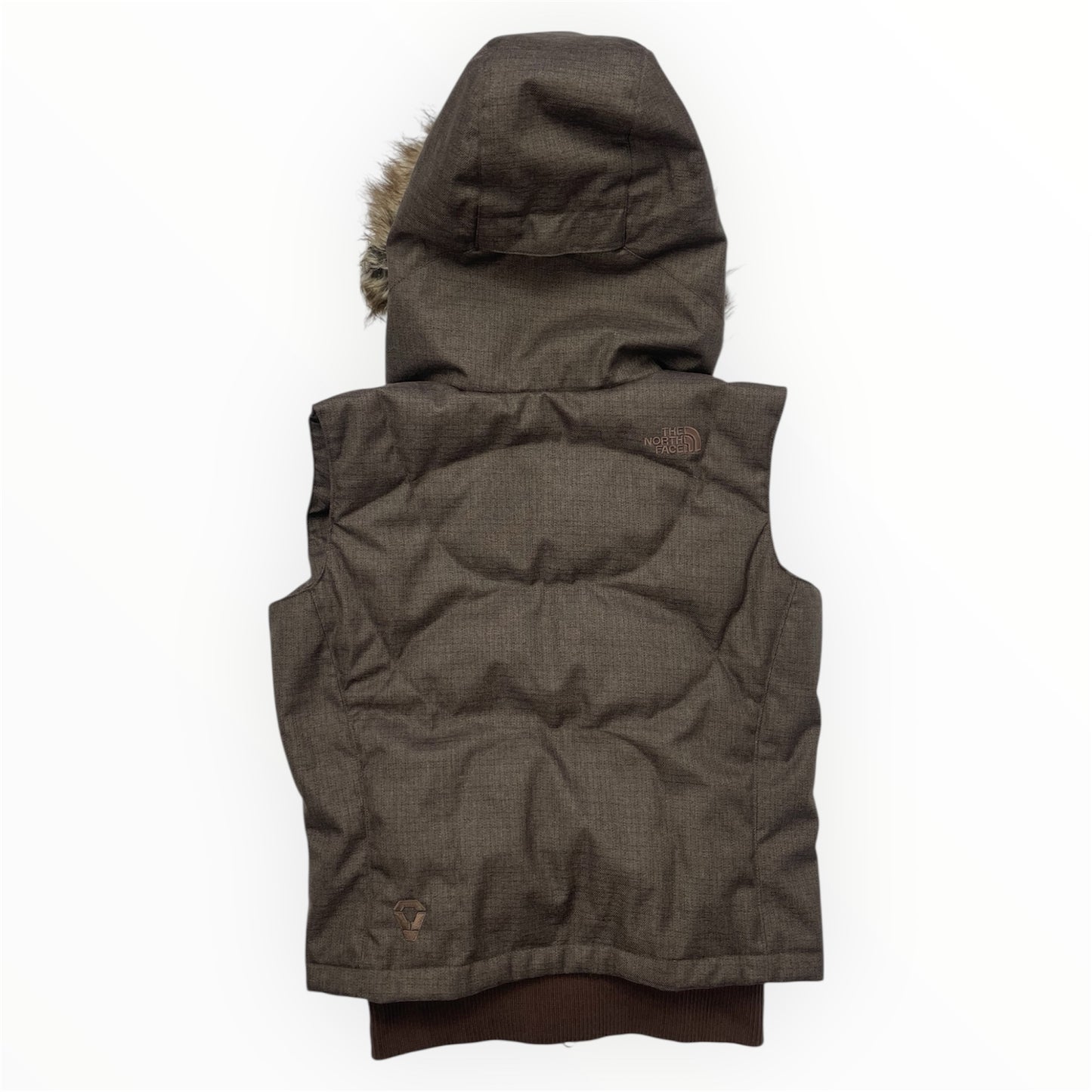 The North Face 600 Fill Brown Faux Fur Hooded Down Gilet - Women’s S