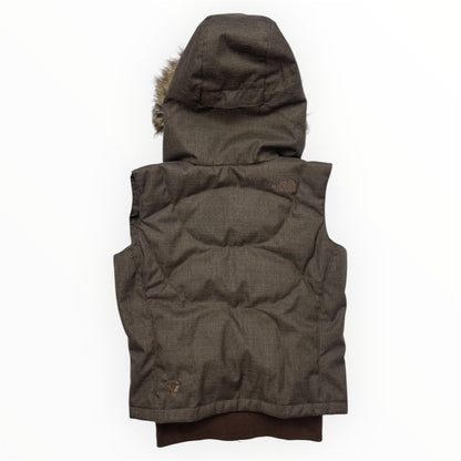 The North Face 600 Fill Brown Faux Fur Hooded Down Gilet - Women’s S