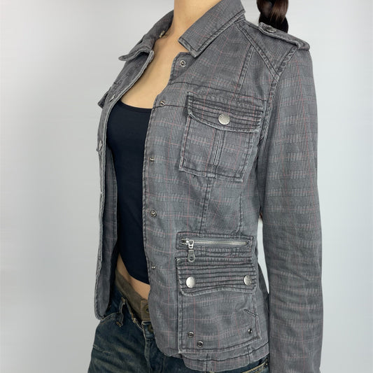 Fishbone Y2K Plaid Utility Jacket – UK 8