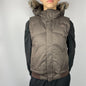 The North Face 600 Fill Brown Faux Fur Hooded Down Gilet - Women’s S