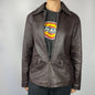 Vintage Stefanel Brown Real Leather Jacket - UK 8