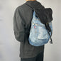 Vintage Upcycled Levi’s Denim & Leather Backpack - Made in Italy