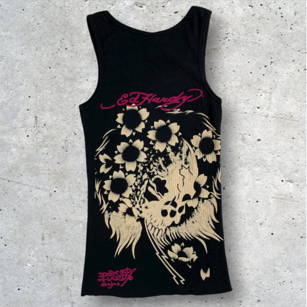 Ed Hardy Y2K Tiger Rhinestone Tank Top | Best Fit UK 8