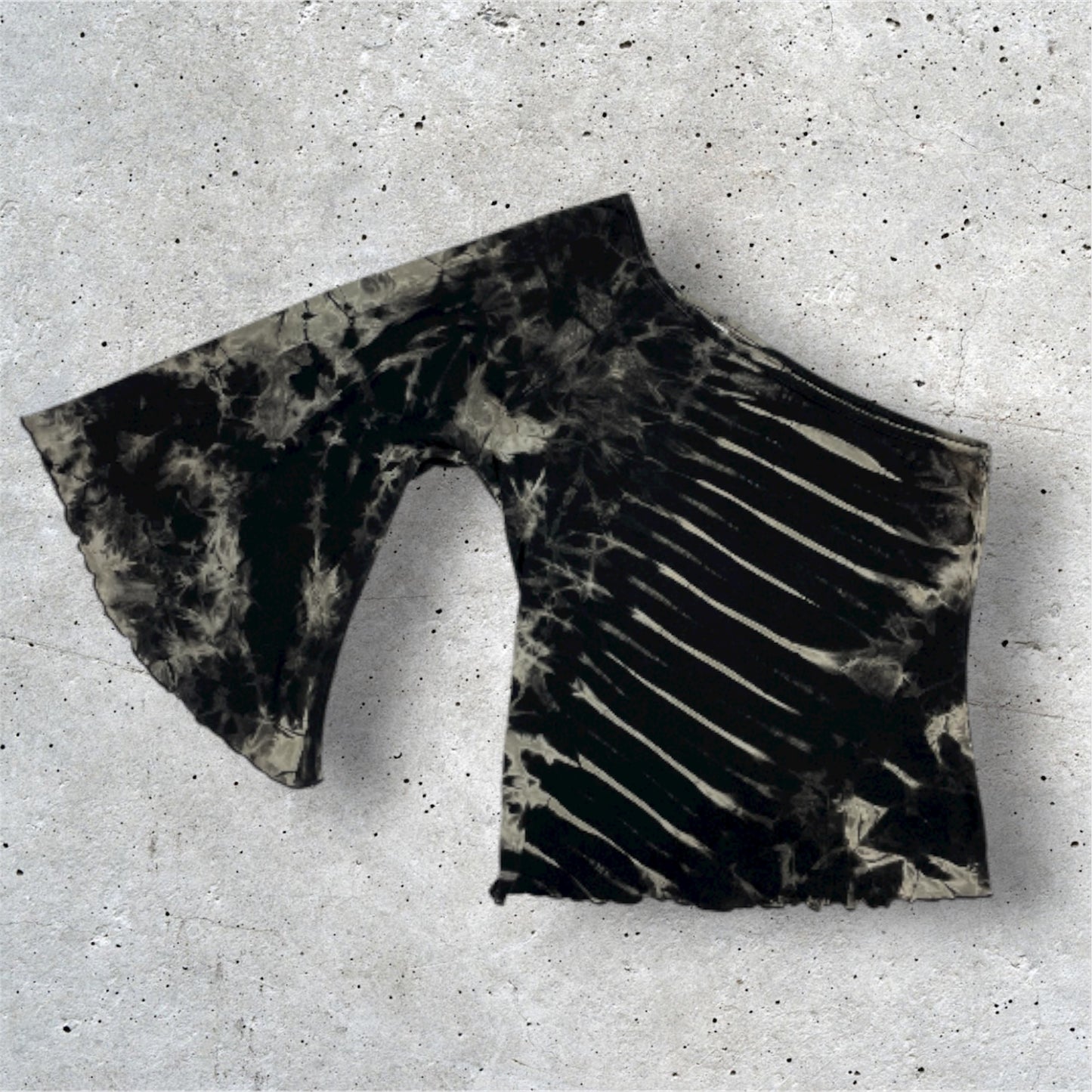 Y2K PornPhant One-Shoulder Tie-Dye Bell Sleeve Top UK 6–8