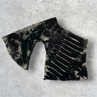 Y2K PornPhant One-Shoulder Tie-Dye Bell Sleeve Top UK 6–8