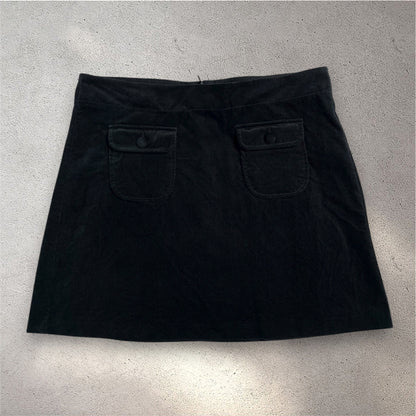United Colors of Benetton Black Corduroy Mini Skirt | W31 UK 10-12