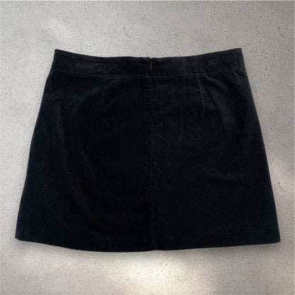 United Colors of Benetton Black Corduroy Mini Skirt | W31 UK 10-12
