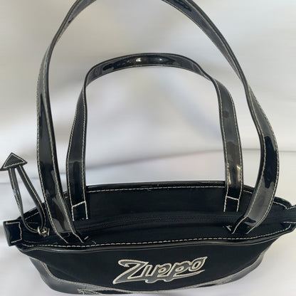 Y2K Zippo Black Patent Trim Shoulder Bag