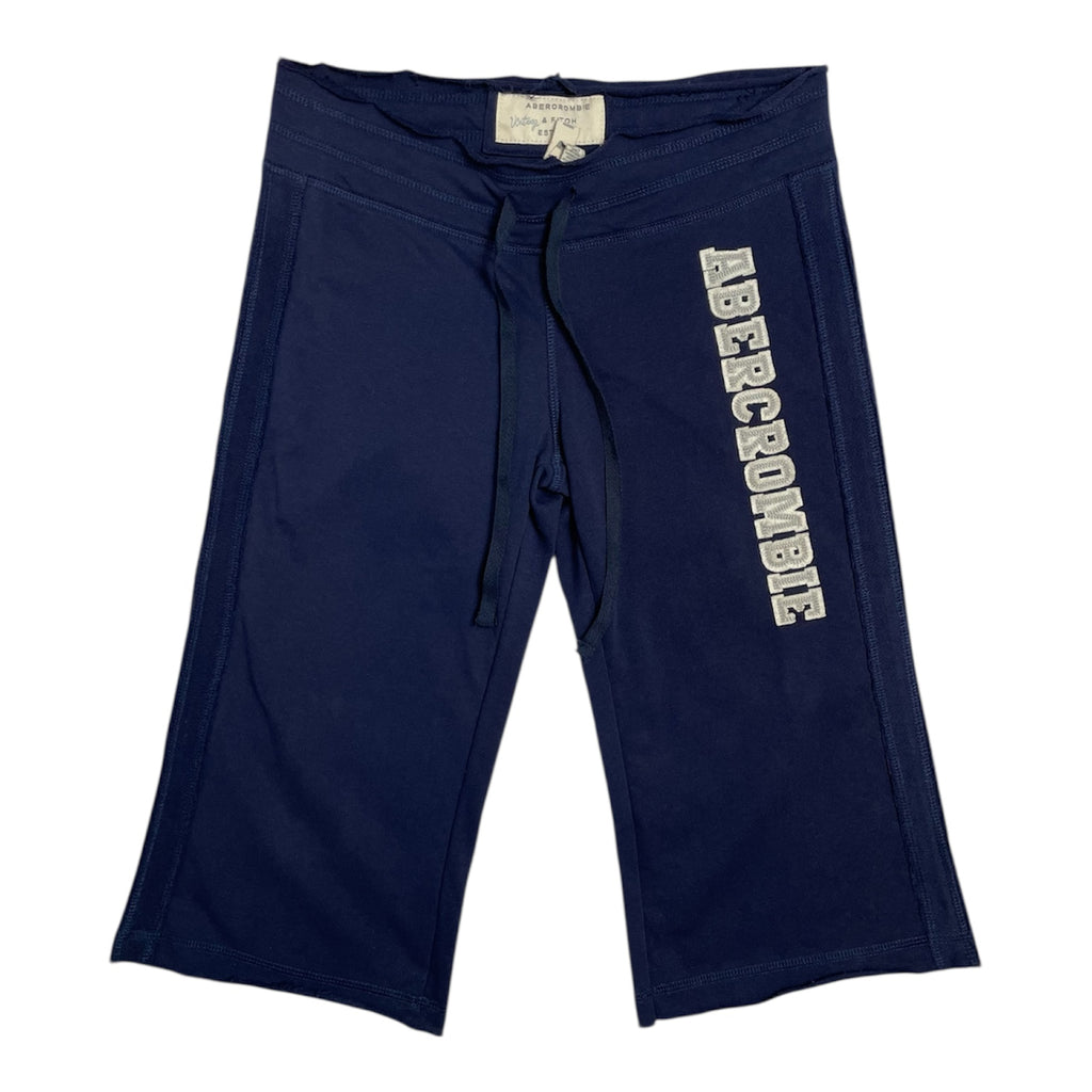 Y2K Abercrombie & Fitch Vintage Navy Cropped Sweatpants | UK 8