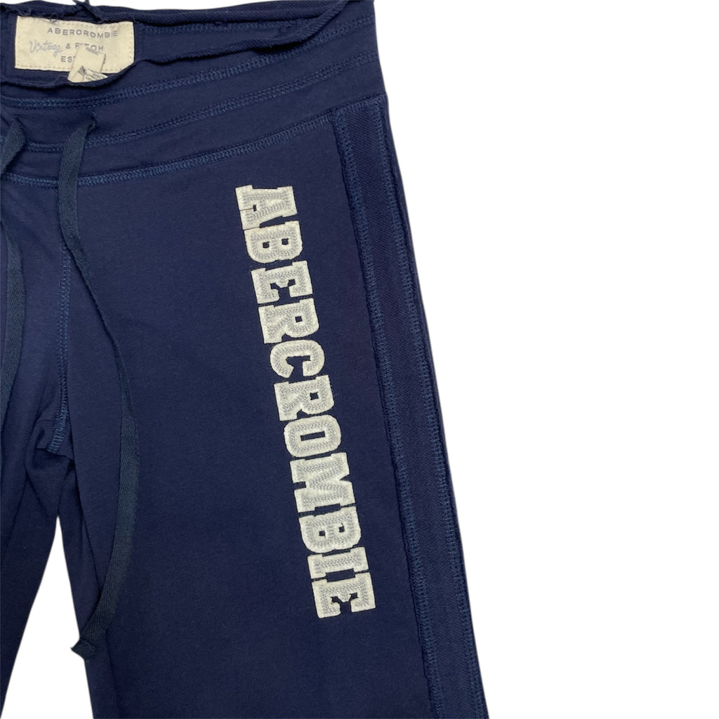Y2K Abercrombie & Fitch Vintage Navy Cropped Sweatpants | UK 8