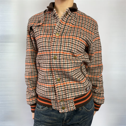 Y2K 55DSL by Diesel Houndstooth Wool Bomber Jacket | UK 8