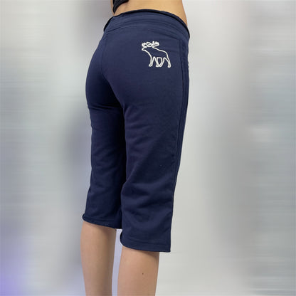 Y2K Abercrombie & Fitch Vintage Navy Cropped Sweatpants | UK 8