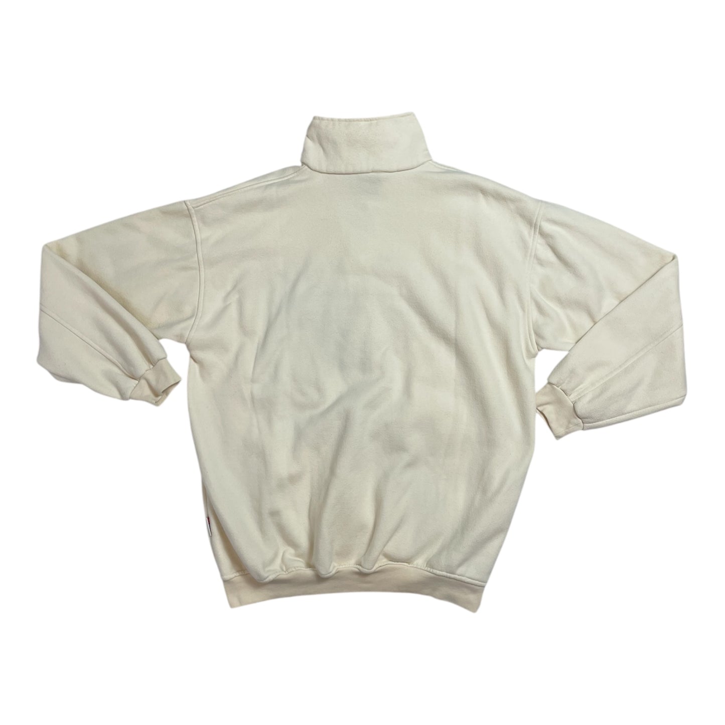 Vintage Diesel Cream Half-Zip Fleece with Red Logo | Men's XL