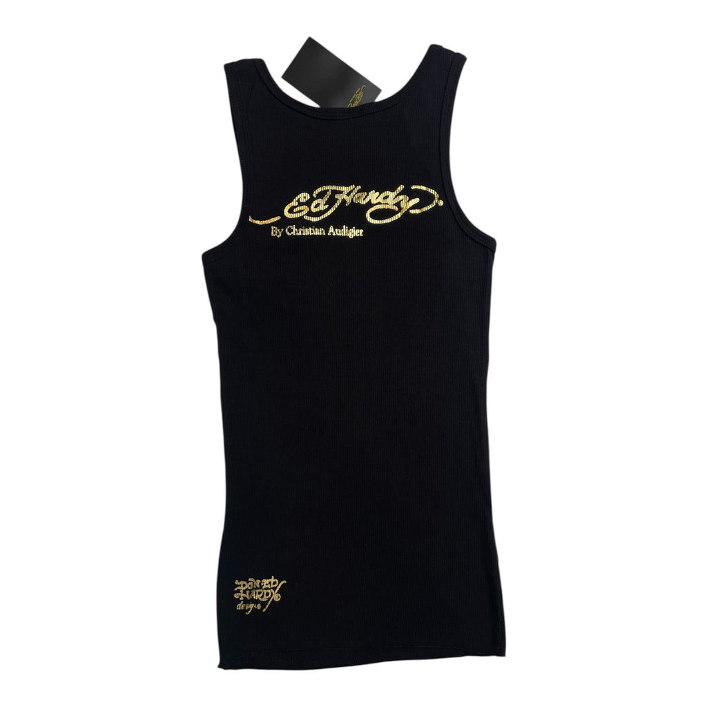 NWT Ed Hardy “True Love” Rhinestone Tank Top (Made in USA) | Best Fit UK 8