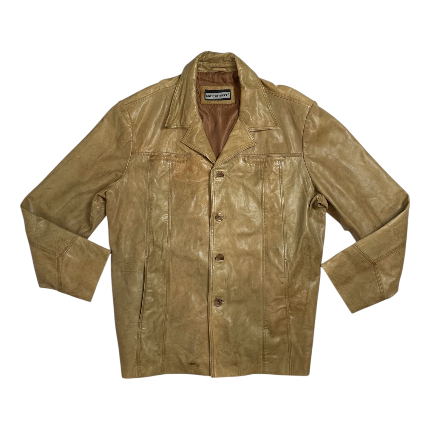 Vintage Different Tan Real Leather Jacket | Size L - XL