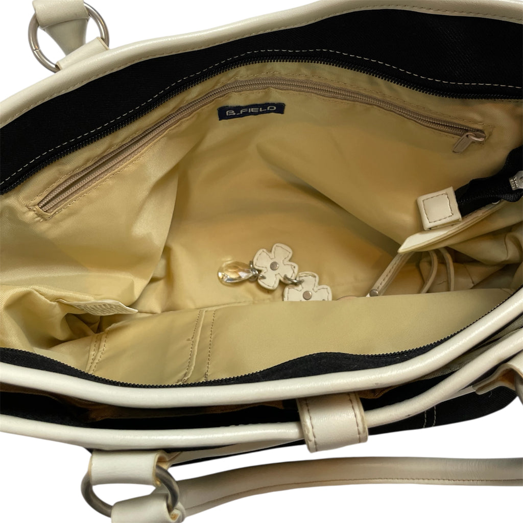 B.FIELD Black & Cream Canvas Tote Bag | From Japan