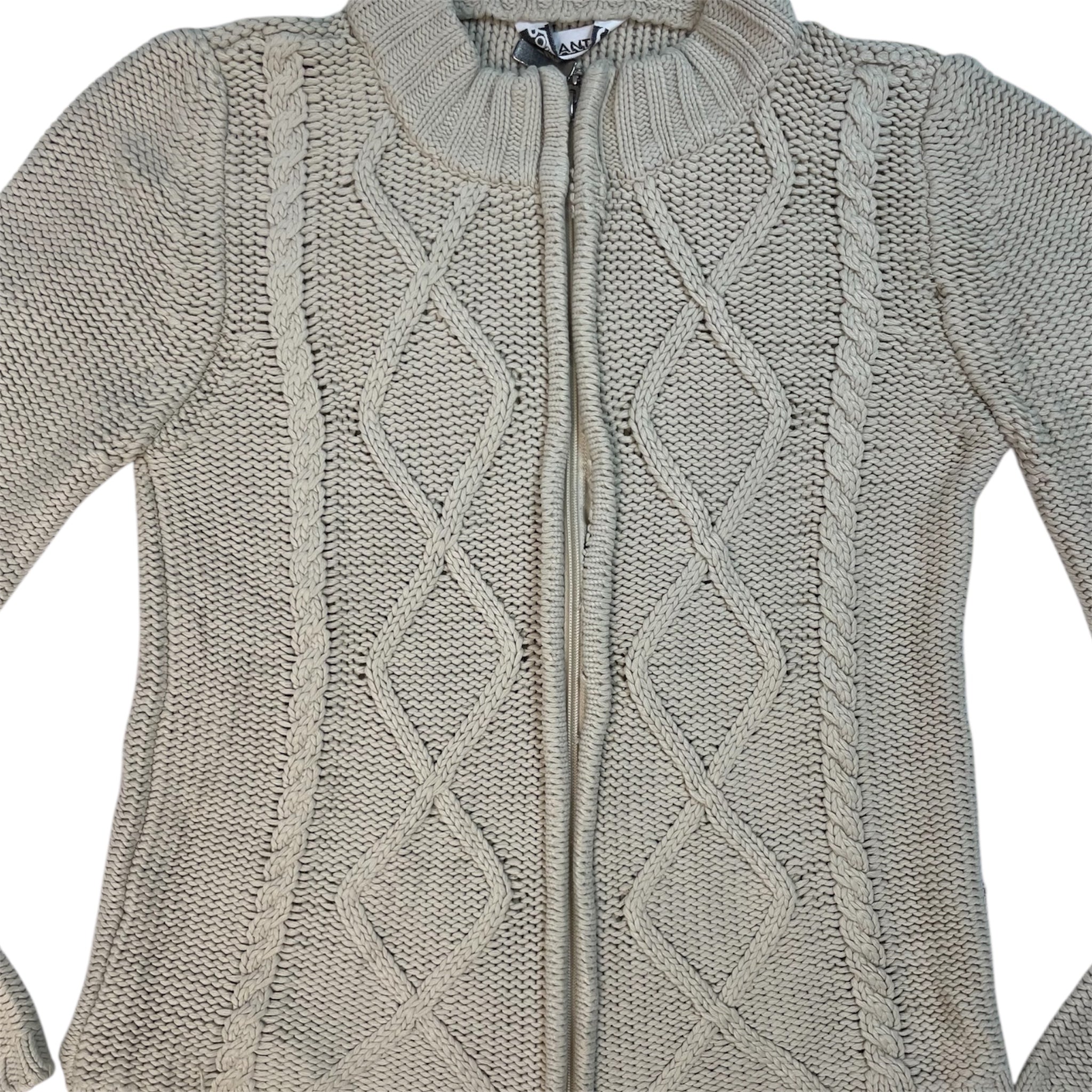 Romantic Collection Beige Cable Knit Zip Cardigan | Best Fit UK 8