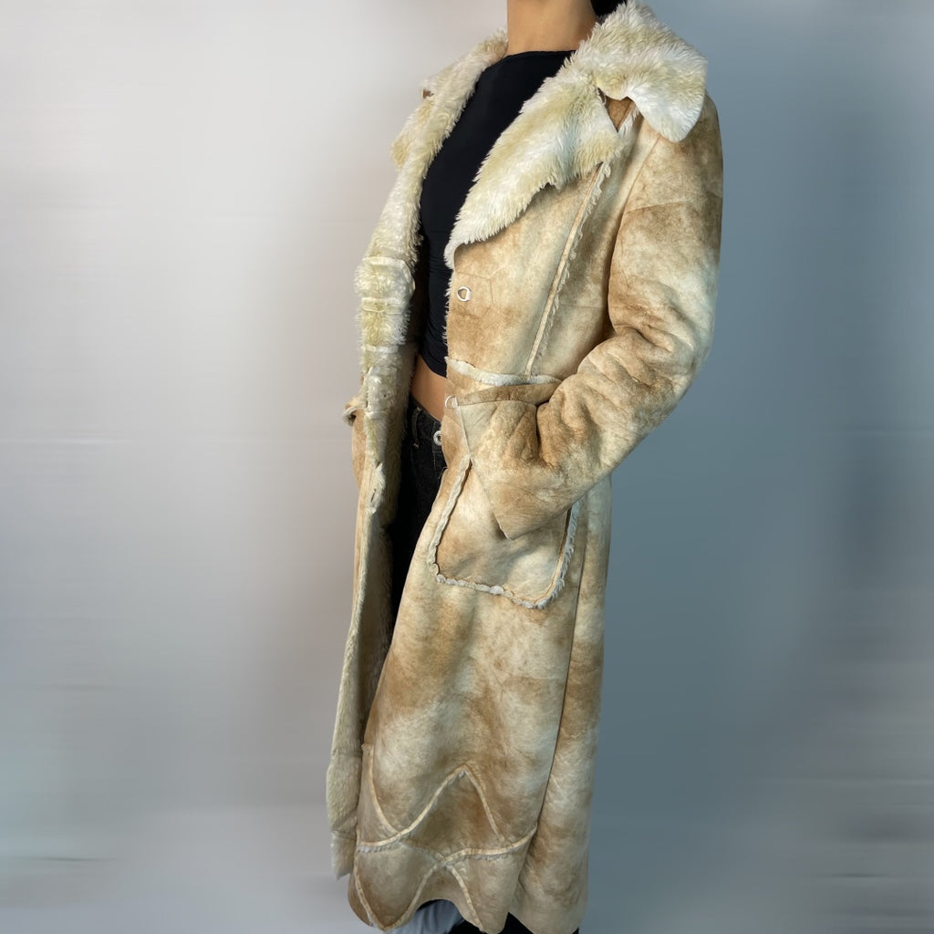 Vintage Energie Faux Shearling Maxi Coat | Best Fit UK 8-10