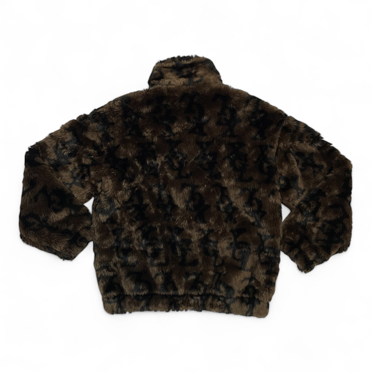 Rare X-girl Japan Faux Fur Monogram Logo Jacket | NYC × Tokyo Streetwear | Best Fit UK 10