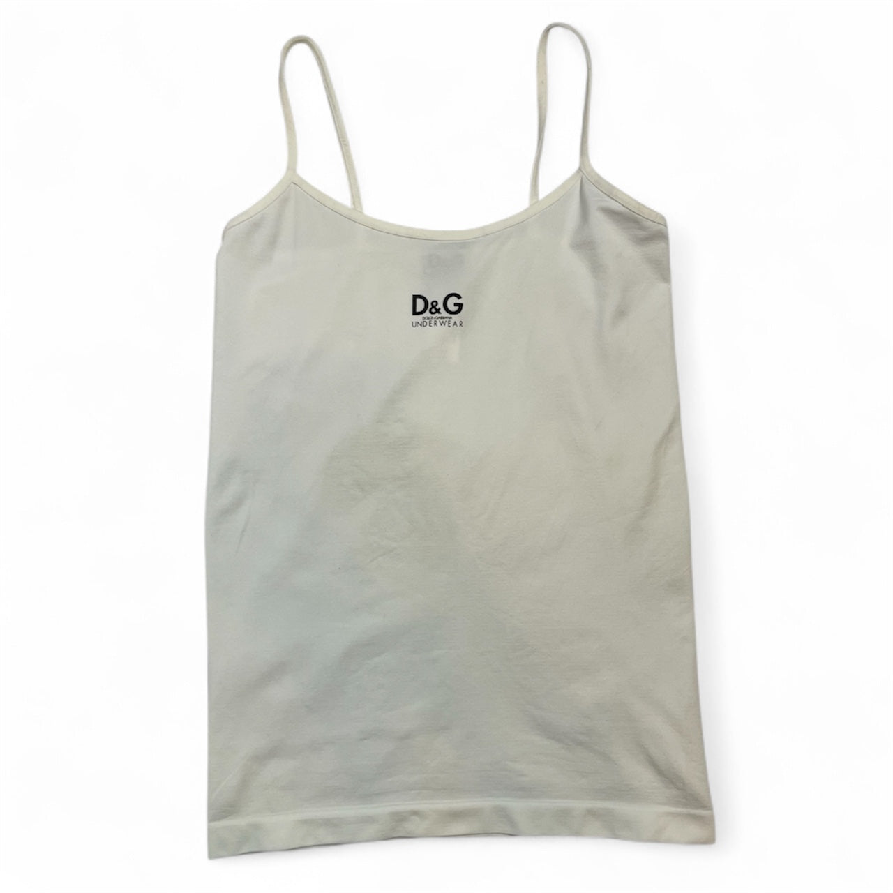 D&G Dolce & Gabbana Underwear Cream Cami Top (Made in Italy) | Best Fit UK 6