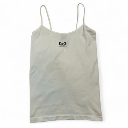 D&G Dolce & Gabbana Underwear Cream Cami Top (Made in Italy) | Best Fit UK 6
