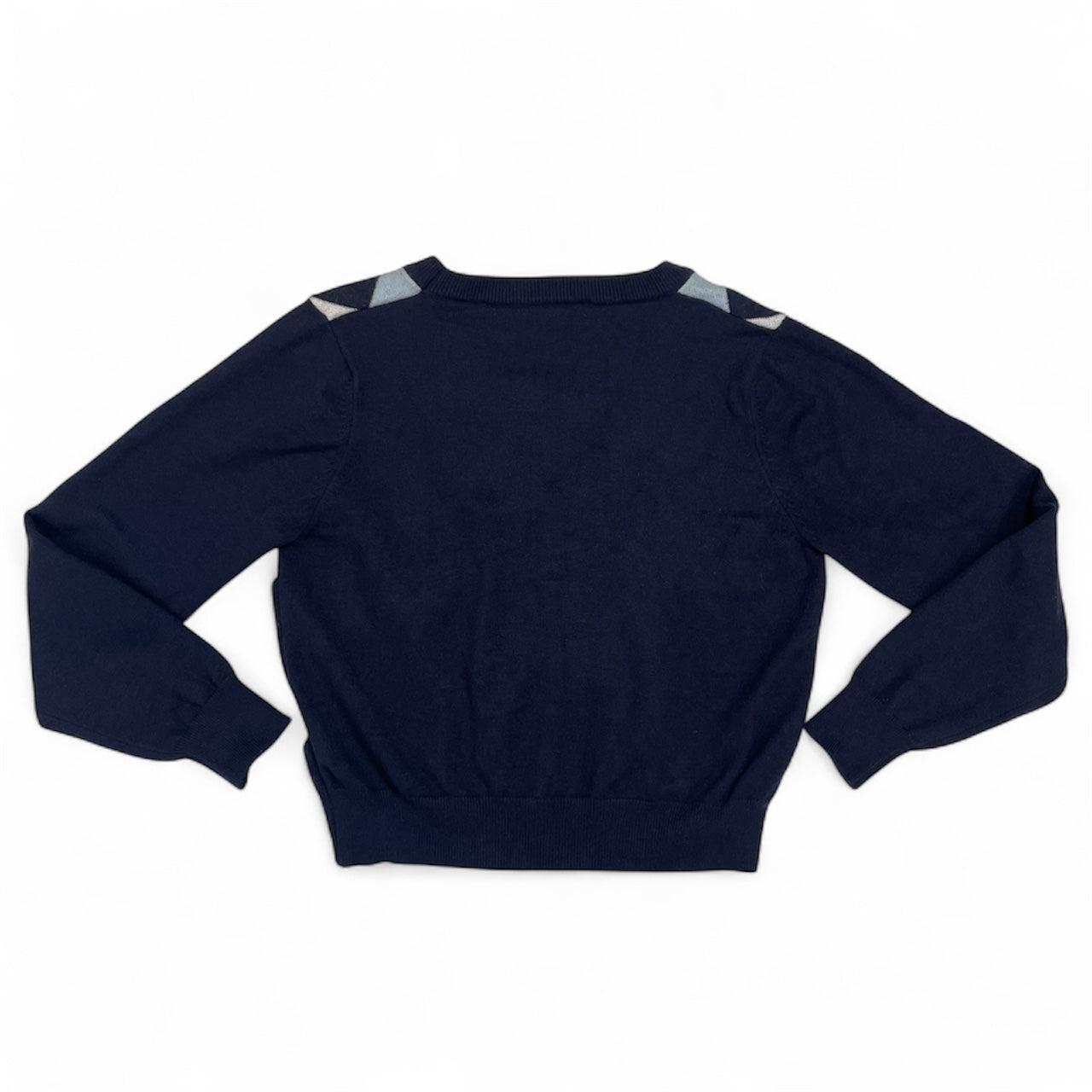 Romwe Navy Blue Argyle Cropped Cardigan | Best Fit UK 8