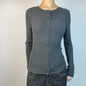 Vintage Express Charcoal Ribbed Zip-Up Knit Top | Best Fit UK 8