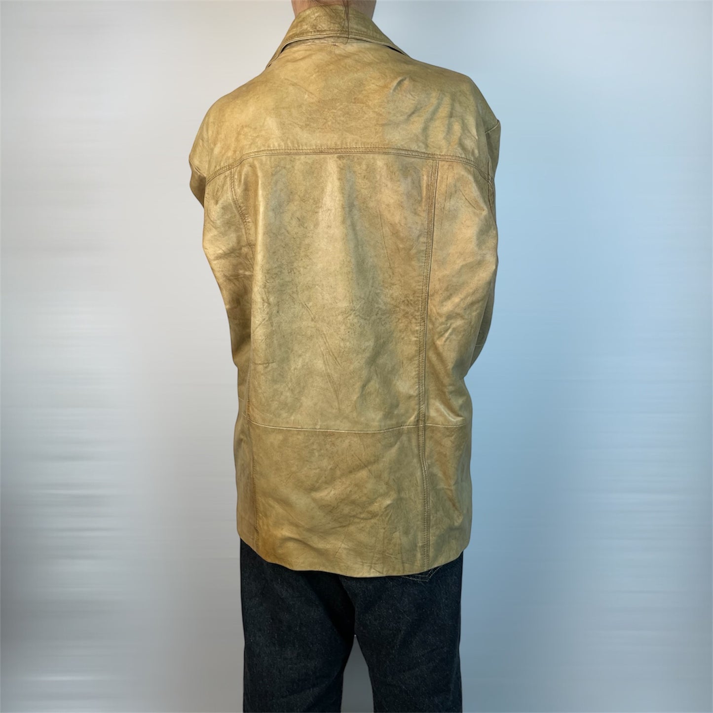 Vintage Different Tan Real Leather Jacket | Size L - XL