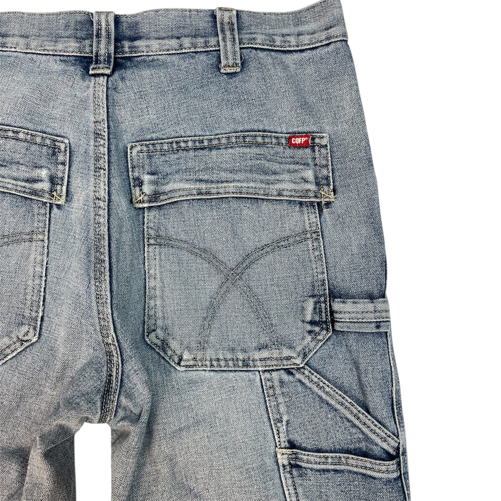 Authentic CQFP* Y2K Utility Cargo Jeans in Washed Denim | Best Fit UK 10