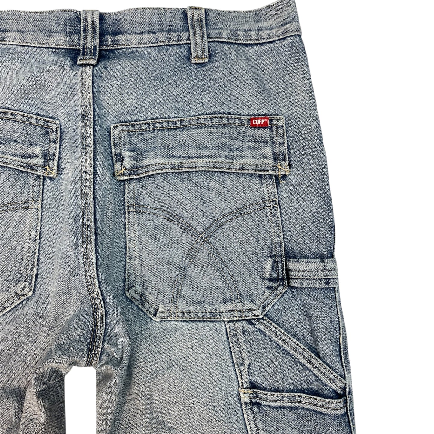 Authentic CQFP* Y2K Utility Cargo Jeans in Washed Denim | Best Fit UK 10