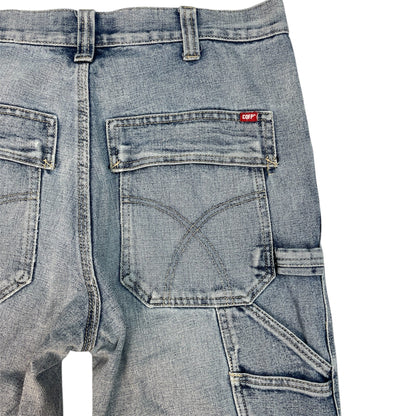 Authentic CQFP* Y2K Utility Cargo Jeans in Washed Denim | Best Fit UK 10