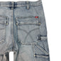 Authentic CQFP* Y2K Utility Cargo Jeans in Washed Denim | Best Fit UK 10