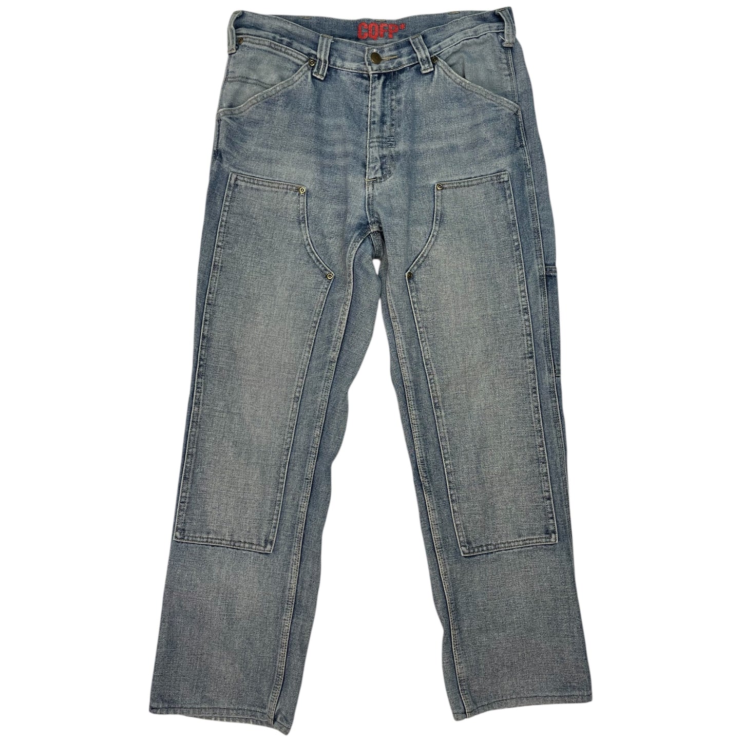 Authentic CQFP* Y2K Utility Cargo Jeans in Washed Denim | Best Fit UK 10