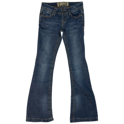 Y2K Truce Low-Rise Bootcut Jeans with Embroidered Pockets | Best Fit UK 4-6