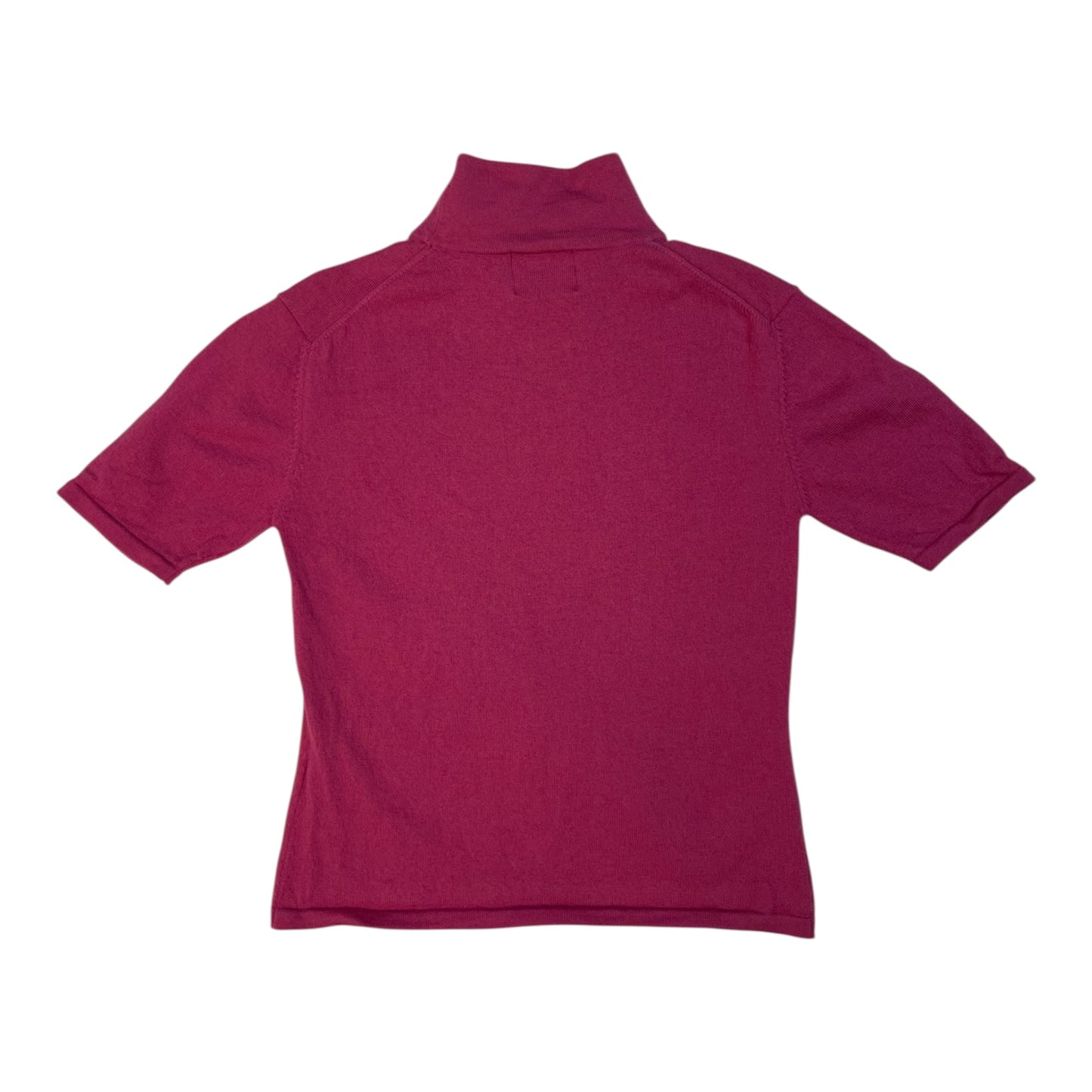 Rare Authentic Vintage Evisu Japan Pink Knit Turtleneck with Cream Logo | Best Fit UK 8